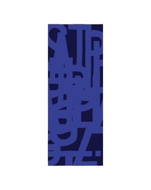 Typo sjaal van 100% blauwe wol - 70x180 cm