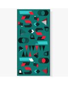 Schal aus 100% Biobaumwolle Green Hatches - 100x200 cm