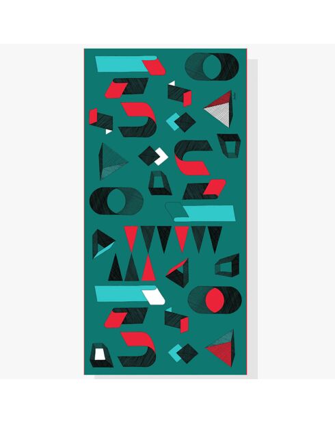 Schal aus 100% Biobaumwolle Green Hatches - 100x200 cm