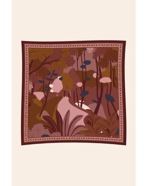 Schal aus 100% kamelfarbener Baumwolle - 100x100cm