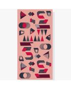 Sjaal van 100% biologisch katoen, roze luiken, 100x200 cm