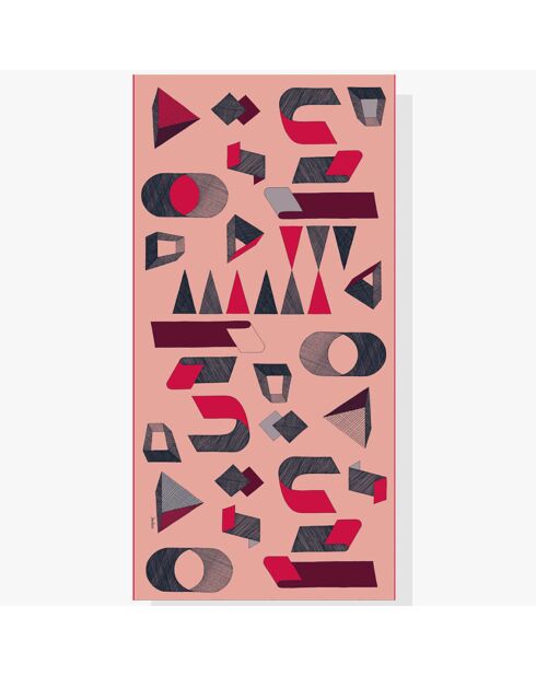 Sjaal van 100% biologisch katoen, roze luiken, 100x200 cm