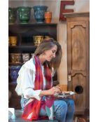 Foulard 100% laine rouge - 70x180cm