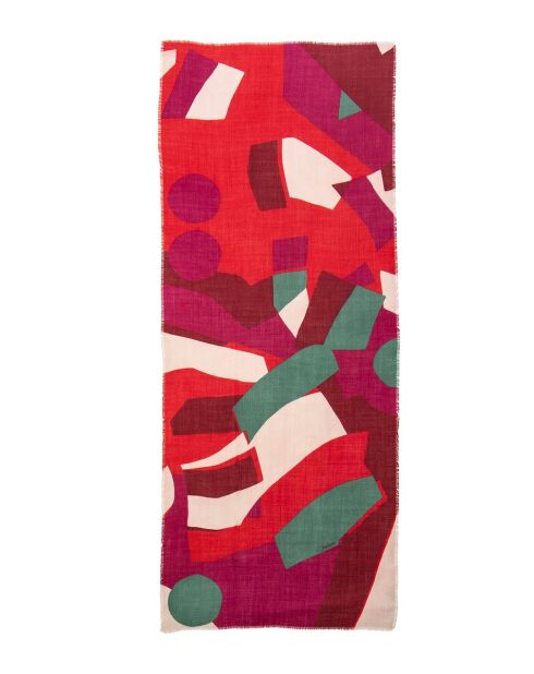 Foulard 100% laine rouge - 70x180cm