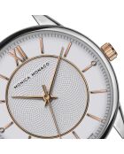Montre en quartz pour femme texture argenté/doré rose