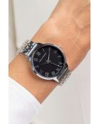 Montre en quartz pour femme argentée