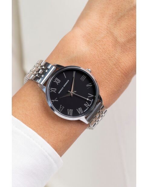 Montre en quartz pour femme argentée