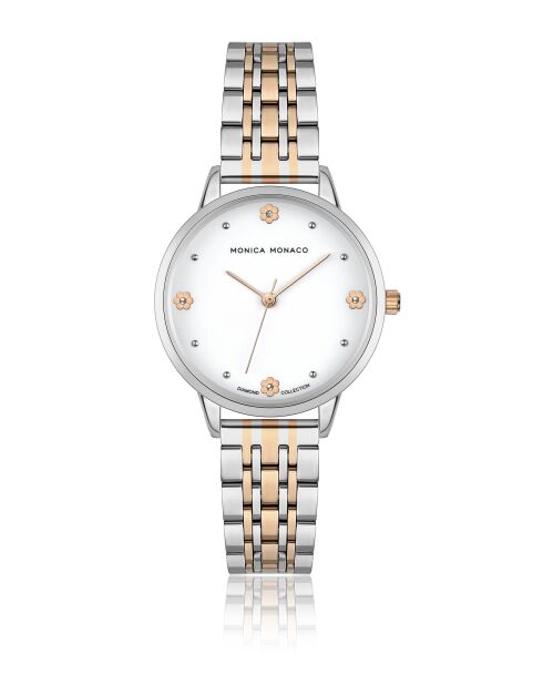 Montre en quartz pour femme argenté/doré rose