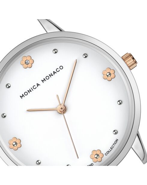 Montre en quartz pour femme argenté/doré rose