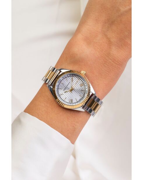 Montre en quartz pour femme rayons de soleil argenté/doré