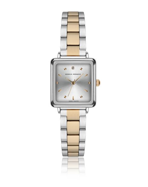 Montre en quartz pour femme rayons de soleil argenté/doré rose