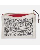 Pochette Fourmis beige - 21x15 cm