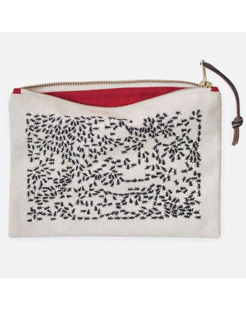Pochette Fourmis beige - 21x15 cm