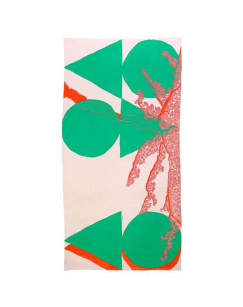 Ausgleichender grüner Schal aus 100% Bio-Baumwolle - 100x200 cm