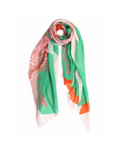 Ausgleichender grüner Schal aus 100% Bio-Baumwolle - 100x200 cm