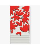 Schal aus 100% Bio-Baumwolle Rotes Bouquet - 100x200 cm