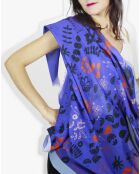 Stola Flora blau aus 100% Bio-Baumwolle - 100x200 cm