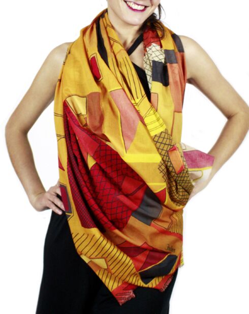 Schal aus 100% Bio-Baumwolle Gelbes Gesicht - 200x100 cm