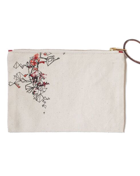 Pochette Constellation 100% Coton Bio crème - 16x22 cm