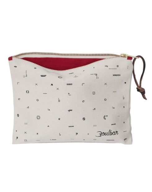 Pochette Motifs 100% Coton Bio crème - 16x22 cm