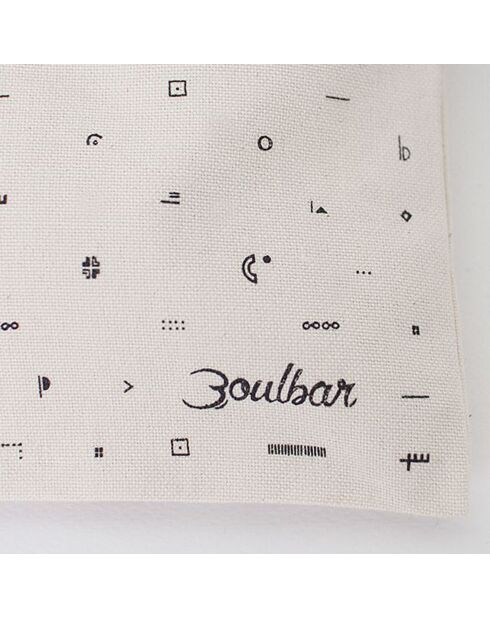 Pochette Motifs 100% Coton Bio crème - 16x22 cm