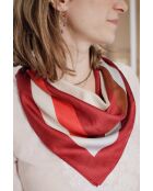 Schal aus 100% roter Seide - 65x65 cm