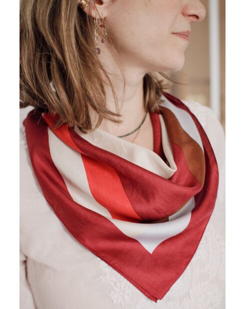 Schal aus 100% roter Seide - 65x65 cm