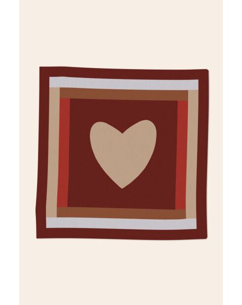 Schal aus 100% roter Seide - 65x65 cm