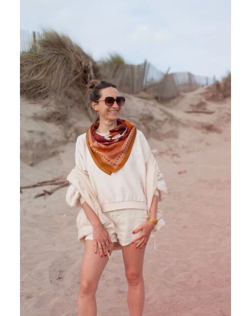 Schal aus 100% gelber Baumwolle - 100x100cm