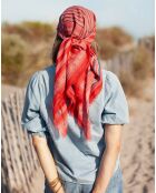 Raspberry Lines sjaal van 100% wol - 100x100 cm