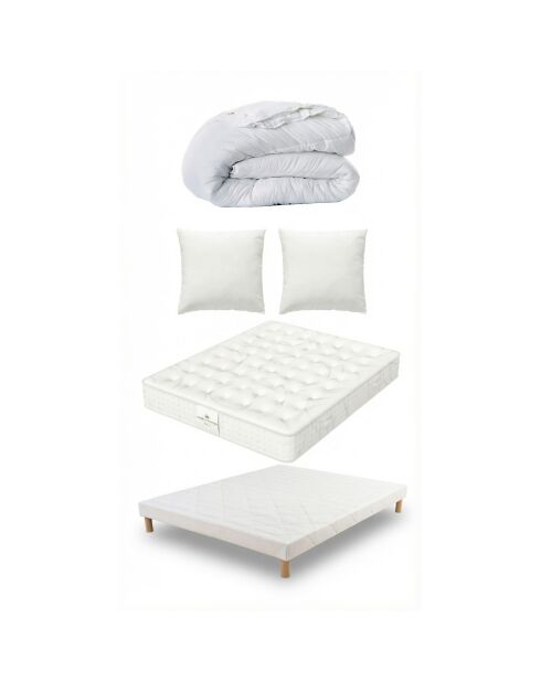 Paquete de colchones Heritage de 27 cm, somier de 140 x 200 cm, 2 almohadas de 60 x 40 cm, edredón de 200 x 200 cm, 140 x 200 cm