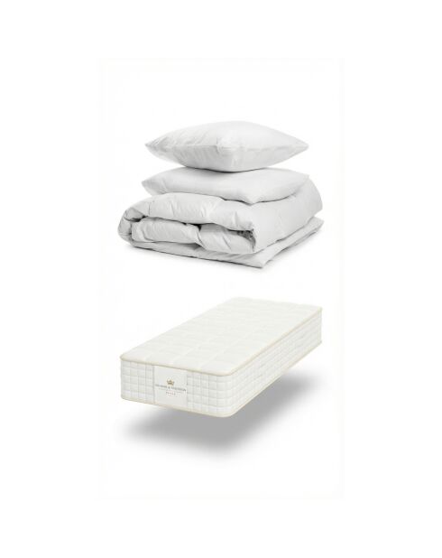 Confezione materasso Magal 30 cm + cuscino 60x40 cm + piumino 140x200 cm - 90x200 cm