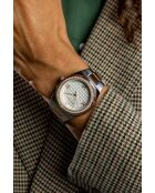 Montre en quartz pour femme texture argenté/doré rose