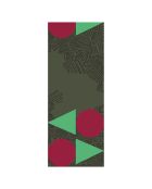 Driehoekige ronde sjaal van 100% wol, kaki, 70x180 cm