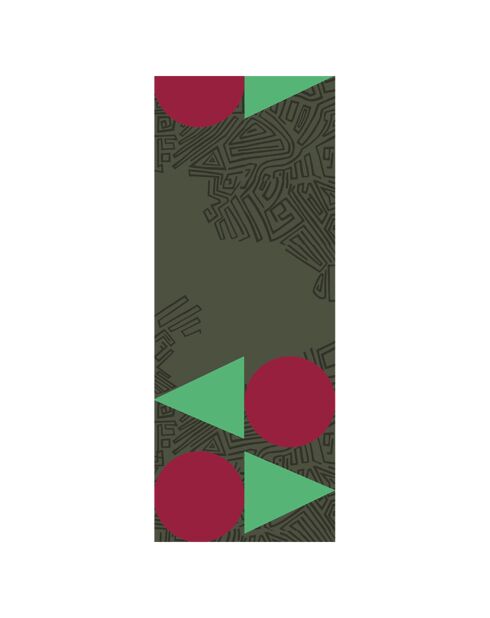 Driehoekige ronde sjaal van 100% wol, kaki, 70x180 cm