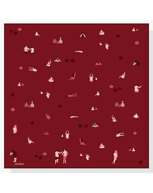 100% biologisch katoenen zwemmerssjaal rood - 72x70 cm