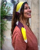 Sjaal van 100% biologisch katoen Plein air geel - 100x100 cm