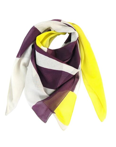 Sjaal van 100% biologisch katoen Plein air geel - 100x100 cm