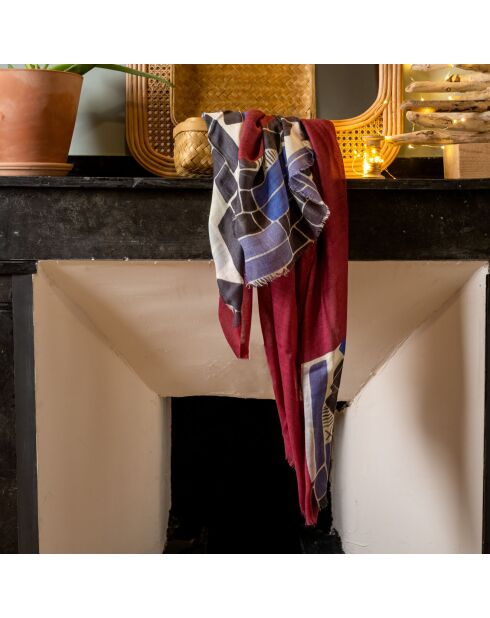 Foulard Structuré en 100% Laine violet/magenta - 70x180 cm