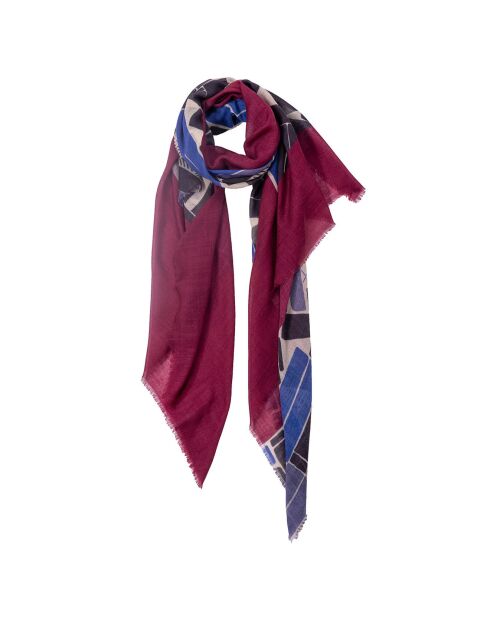 Foulard Structuré en 100% Laine violet/magenta - 70x180 cm