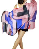 Rosafarbener Schal aus 100% Bio-Baumwolle, Naht für Stich, 200 x 100 cm