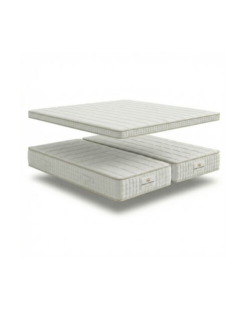 Pack 2 Magal-matrassen 25 cm + 1 topmatras 5 cm wit - 2x90x200 cm