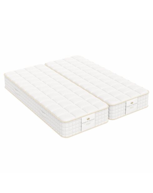 Pack 2 Magal-matrassen 25 cm + 1 topmatras 5 cm wit - 2x90x200 cm