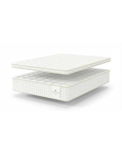 Pack Matelas Magal 30 cm + Surmatelas 5 cm blancs - 140x190 cm