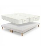 Set van 2 Magal-matrassen van 25 cm + 2 witte bedbodems - 2x90x200 cm