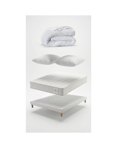 Pack de colchón Magal de 30 cm, somier de 160 x 200 cm, 2 almohadas de 60 x 40 cm y edredón de 240 x 220 cm, 160 x 200 cm