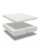 Confezione 2 materassi Heritage 27 cm + 1 coprimaterasso bianco da 5 cm - 2x90x200 cm