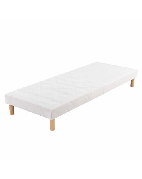 Pack Magal Matratze 25 cm + weißes Boxspringbett - 90x190 cm