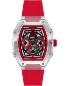 Boliday Herrenuhr mit transparentem rotem Skelett