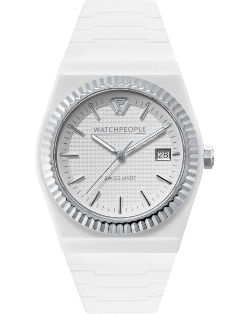 Montre WP1 Solide Texture carrée blanche